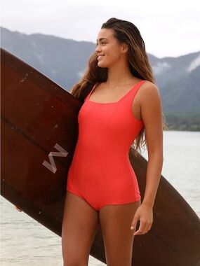 Classic Scoop One-Piece Swimsuit in Bright Red
